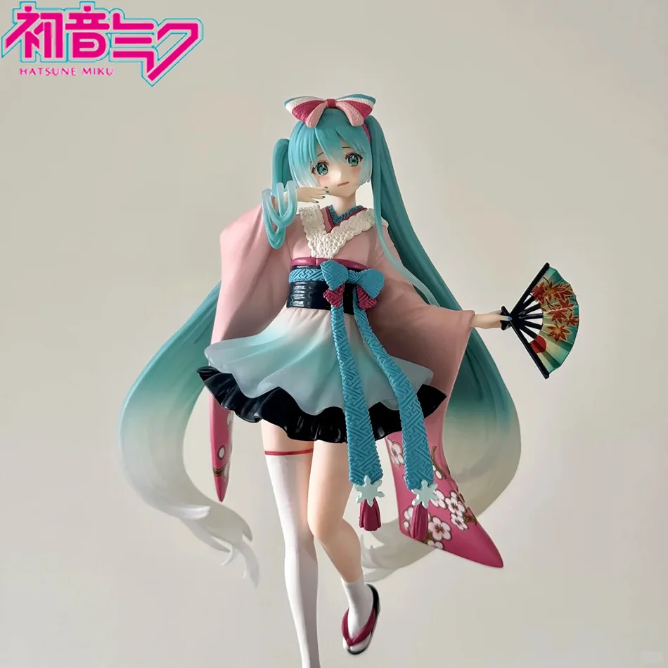 19cm Hatsune Miku Kimono Ver PVC Anime Figure – Kawaii Collectible Desktop Ornament, Perfect Birthday Gift for Fans