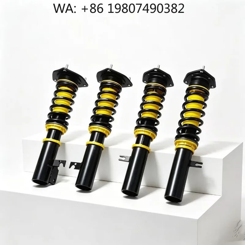 Extended Elastic Steel Suspension Coil Spring Set, Adjustable Coilover Damper Kit, Universal Wearproof Auto Chassis Modified Par
