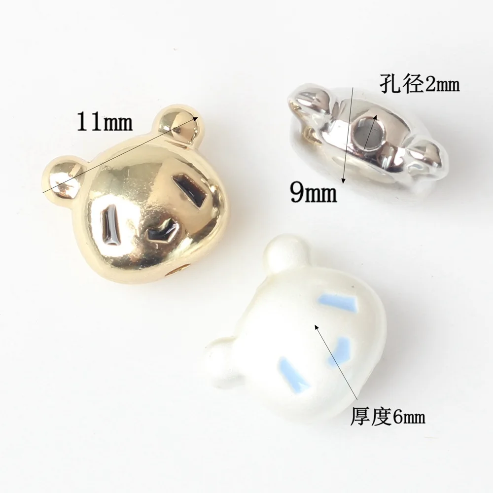 10 Pieces/Bag Simplicity Alloy Oil Drip Violent Bear Head Beading DIY Bracelet Necklace Jewelry Accessories