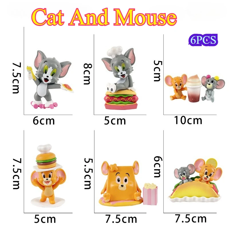 

Аниме мультфильм кошка и мышь фигурка куклы милый чисбургер пищевая серия фигурки Джерри игрушка украшения модель кукла домашний декор