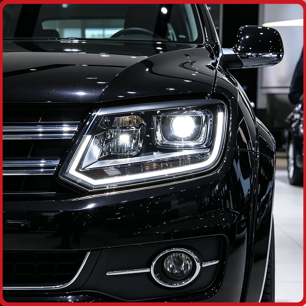 Headlights Assembly For VW Amarok 2011-2016 Halogen Upgrade LED Projector Lens Low to High Trim Plug and Play Car Accessories