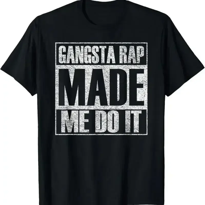 Gangsta Rap Music Made Me Do It Funny Gym Vintage T Shirt