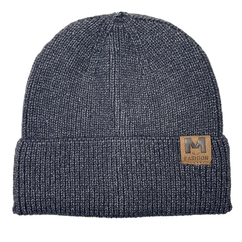 Unisex Cheap Knitted Winiter Hat Women Label M Warm Solid  Best Matched Beanies Outdoor Ski Cap For Men Skullies Bonnets Gift