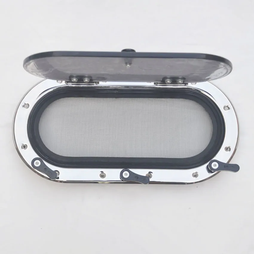 Marine Stainless Steel Oval Porthole With Mosquito Screen Opening Porthole Window Hatch For Marine Boat Yacht RVs