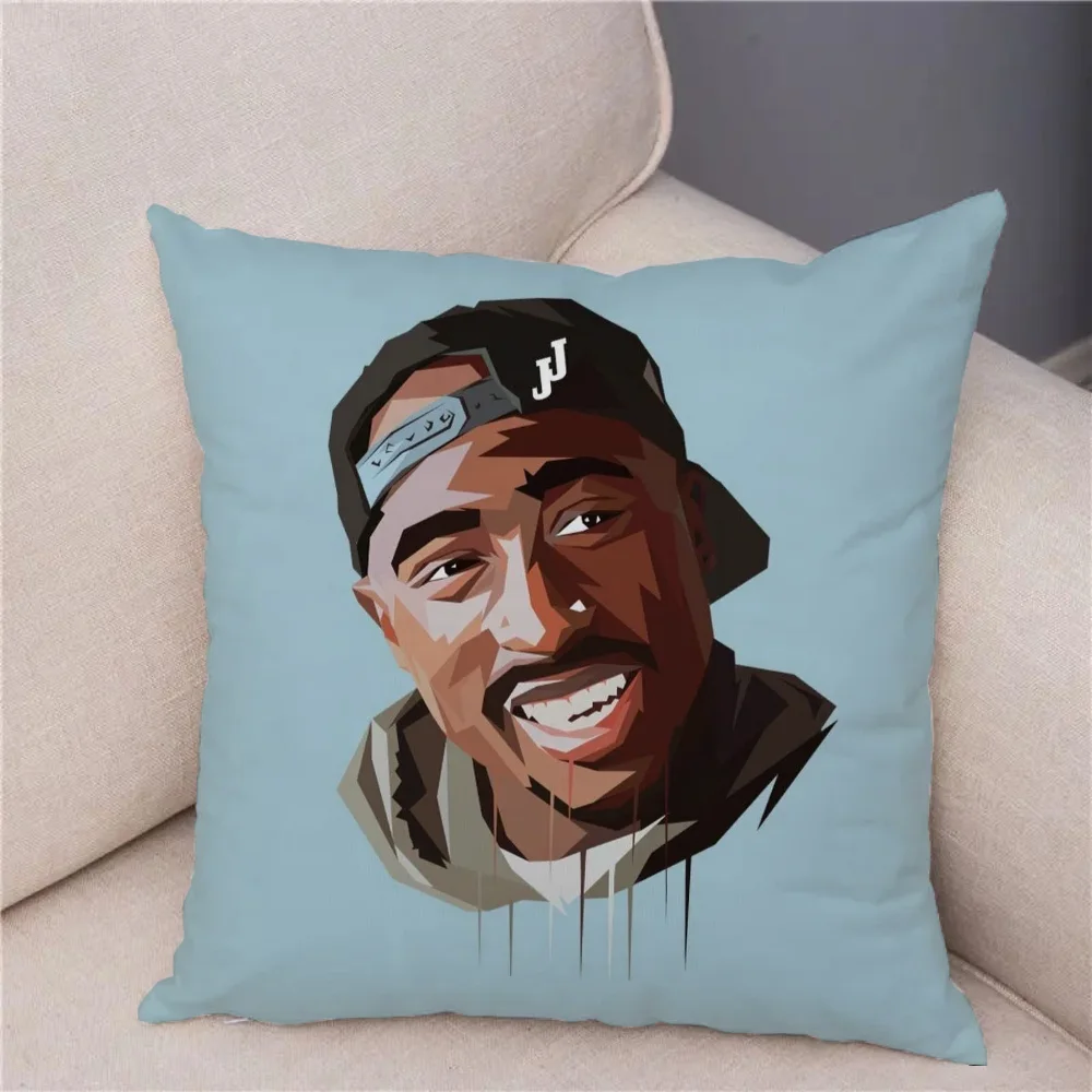 T-Tupac Amaru ShakurS Pillowcase Decorative Pillows for Sofa Chair Cushion Cover 45x45cm Short Plush Pillowcases 40x40 Pillow