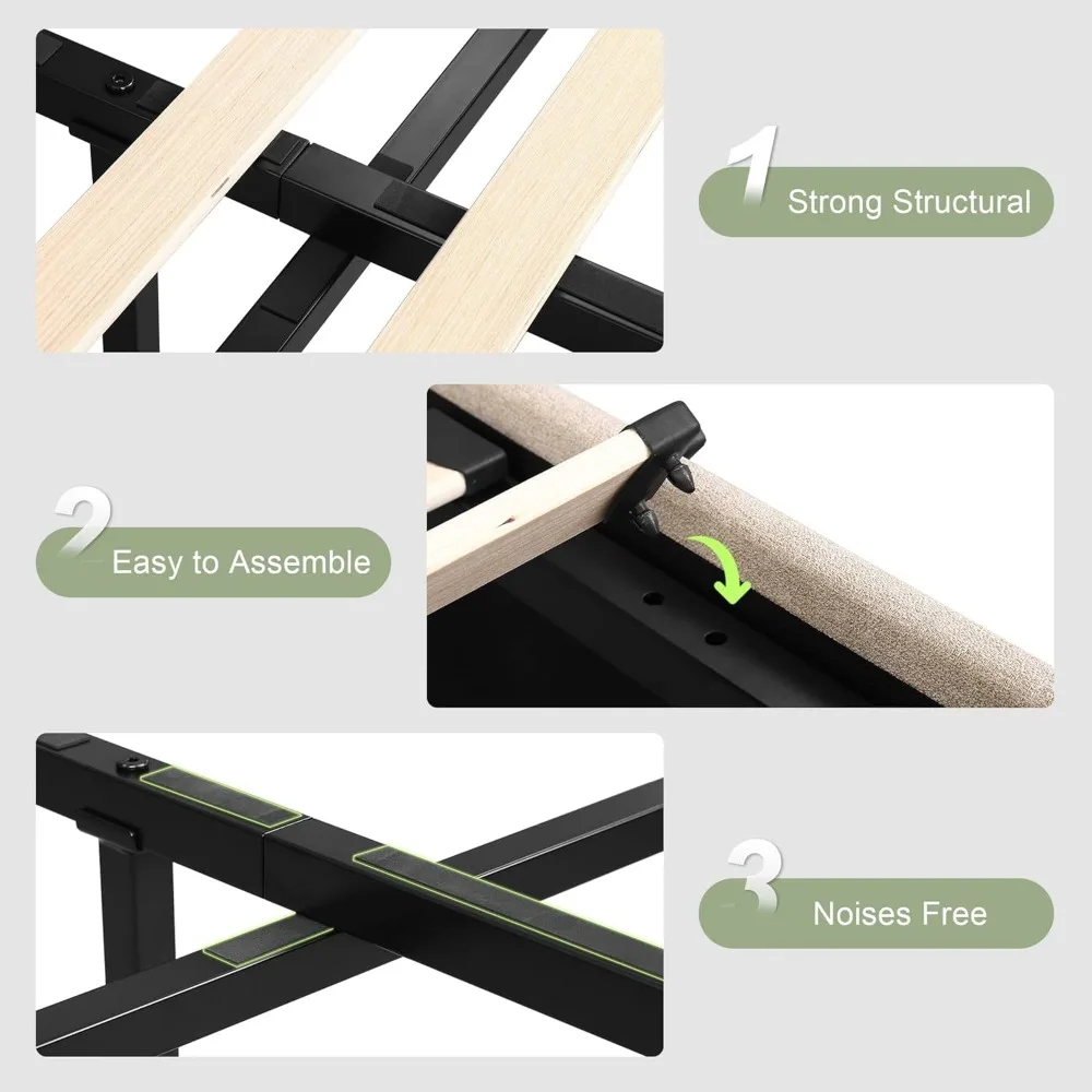 Estrutura de cama de armazenamento de elevação king size com estação de carregamento, armazenamento hidráulico de plataforma traseira estofada, suporte de ripas de madeira