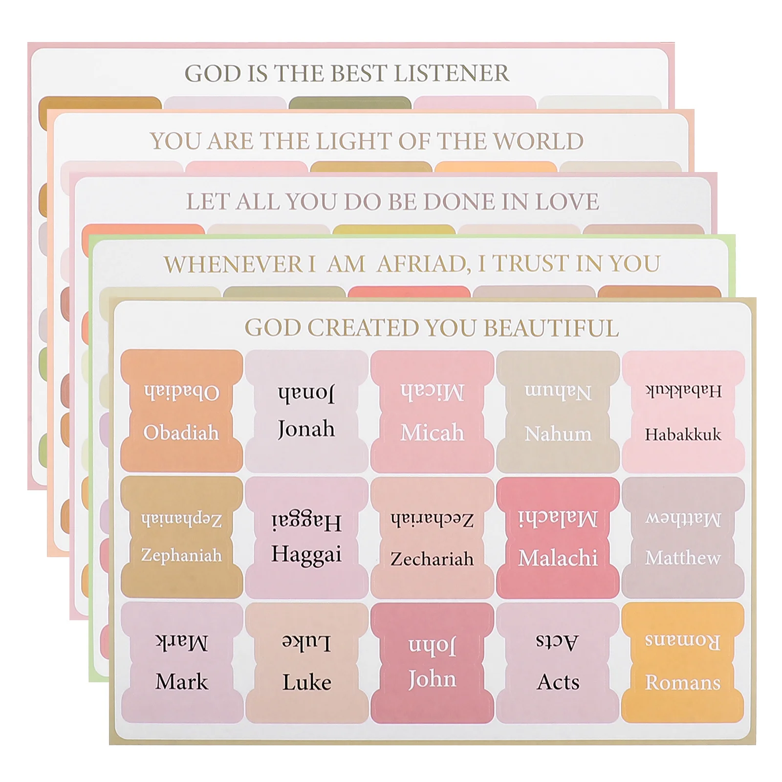 Segnalibri in stile bohémien Schede indice biblico Adesivi trasparenti per una facile lettura Forniture per lo studio Segnapagina