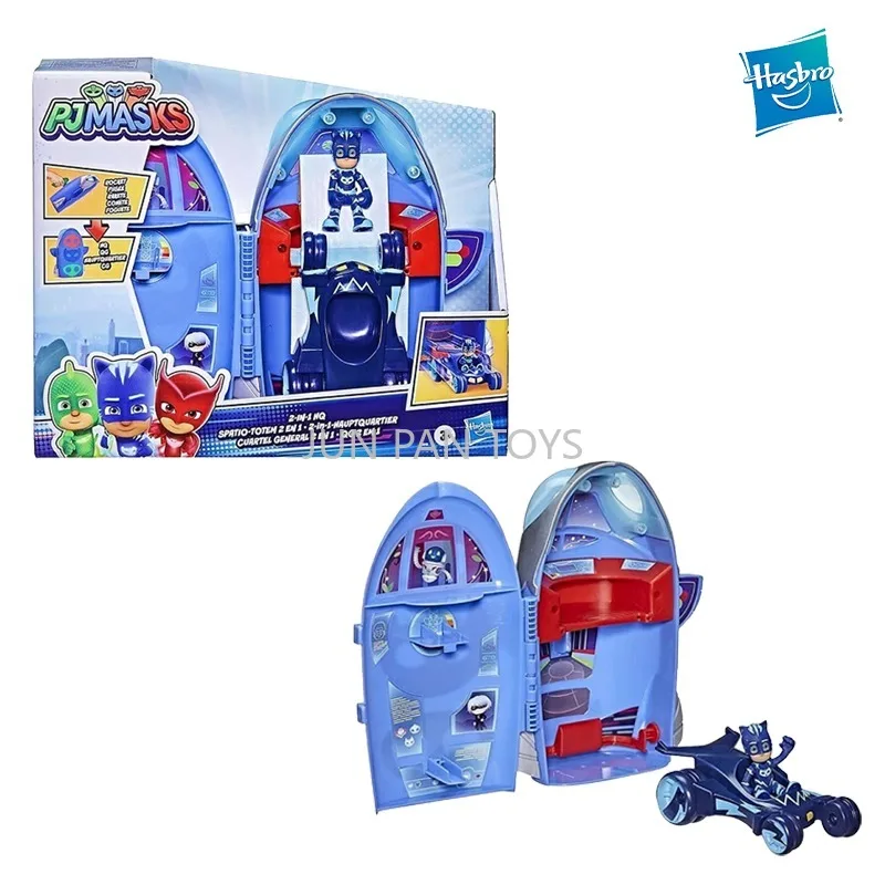 PJ Masks 2 em 1: Conjunto de Brinquedos HQ e Foguete para Crianças, com Boneco Catboy e Veículo Cat-Car – Presente para Meninos