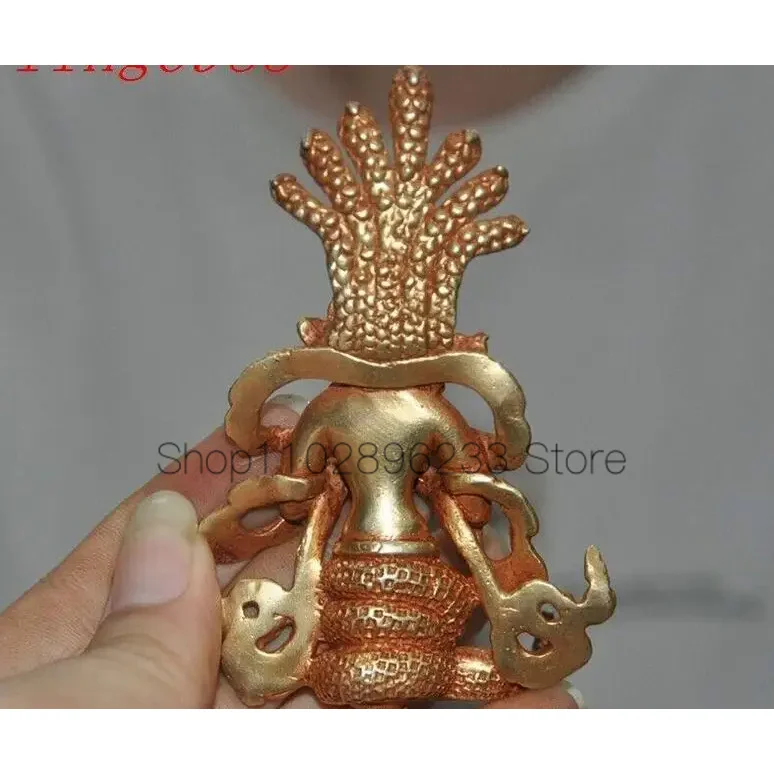 Imagem -05 - Tibet Antigo Budismo Bronze Dourado Cabeças Cobra Fada Buda Estátua