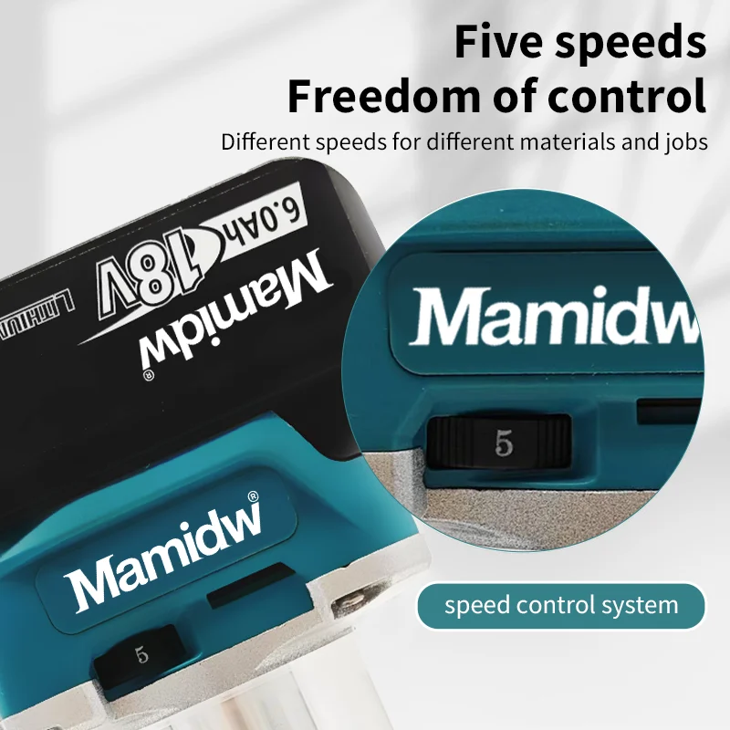 Mamidw Brushless Cordless Laminate Trimmer 30000RPM 18V Electric Router Woodworker Carpenter Tools For Makita Battery Pin