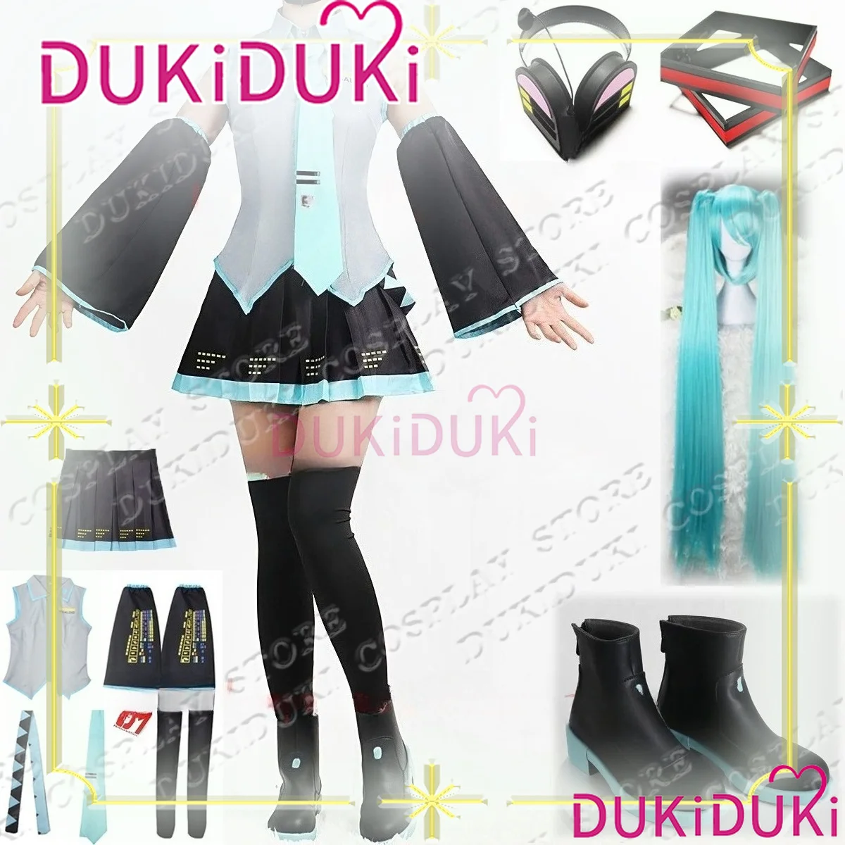 

Anime Character Performance Clothes Miku MIKU Anime Clothes Cosplay Clothes JK Skirt Same Suit Wig Accessories Halloween