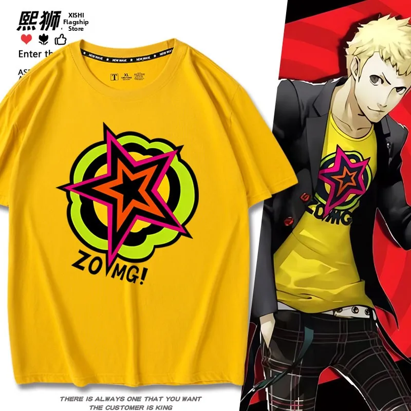 

Футболка с принтом Persona 5 Anime Cosplay ort Sve, летняя дышащая хлопковая футболка с круглым вырезом и принтом для подростков и молодых взрослых