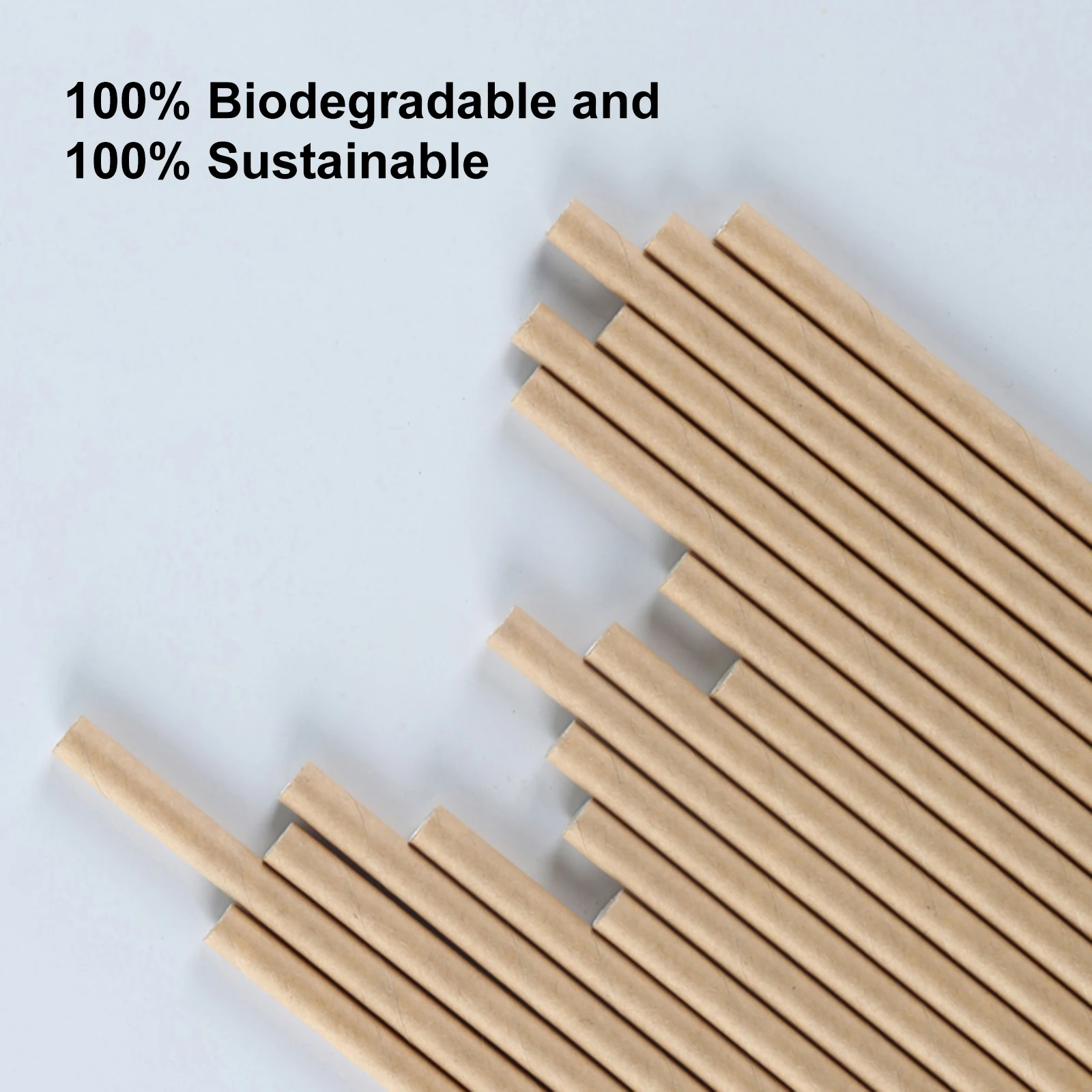 100 Pcs Paper Straws 7.75 in Long Disposable Straws for Smoothies Tumblers Cocktail MilkShake for Coffee House Diner Or Home