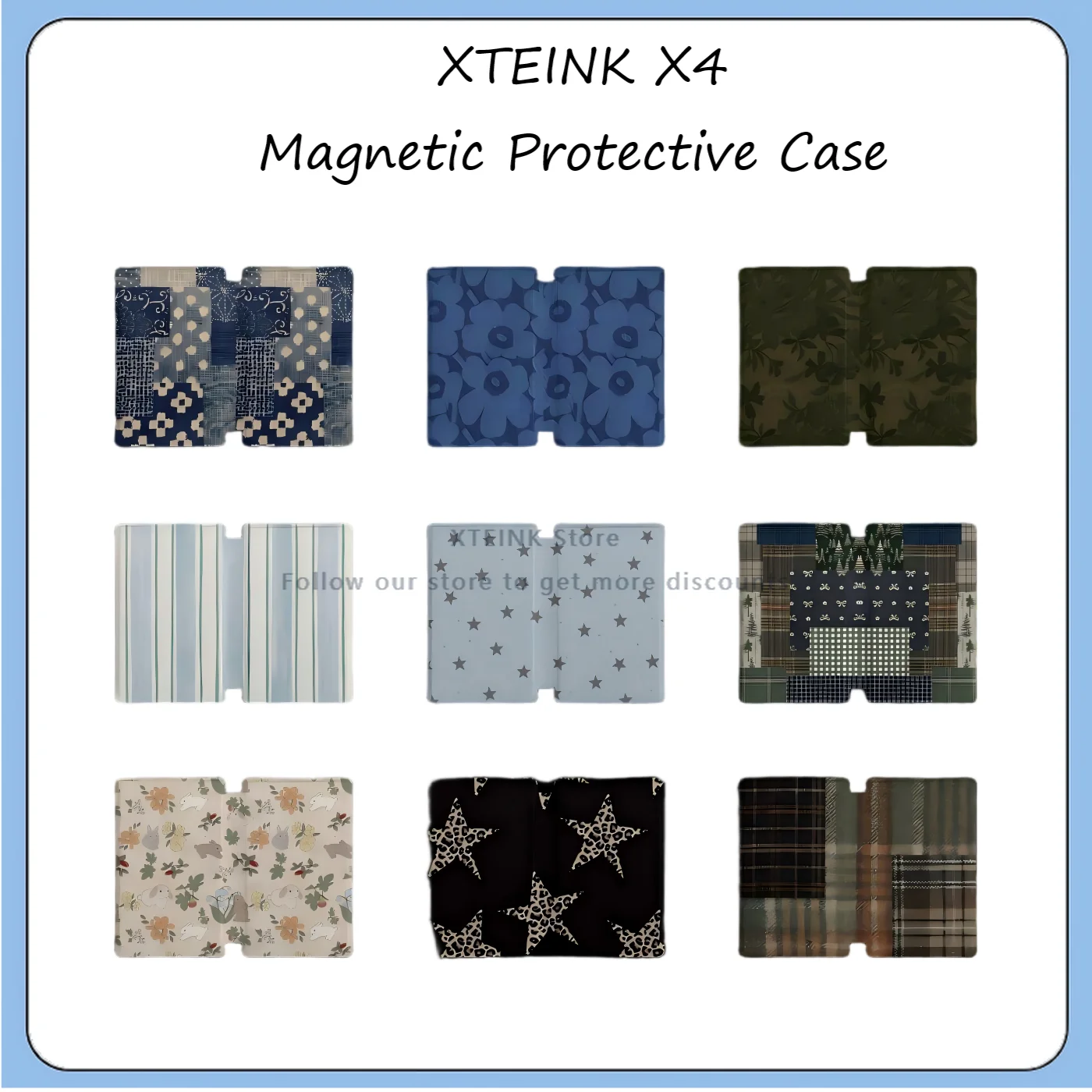 For XTEINK X4 E-Ink Ebook Reader Magnetic Protective Folio Case Full‑Wrapped Inner Shell Strong Magnet E‑Paper Sleeve Clear Gift
