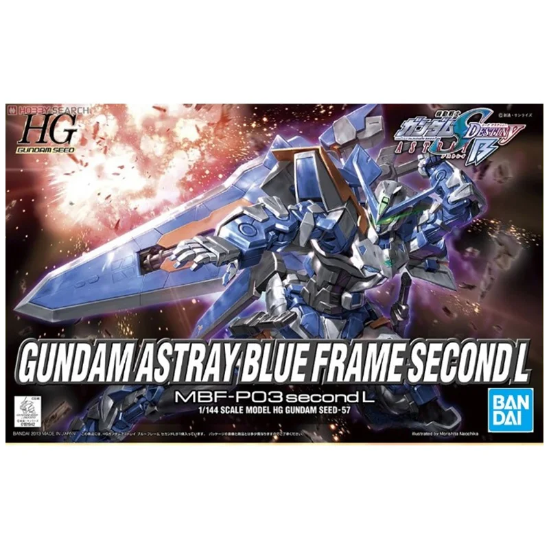 Bandai Genuine Gundam Model Kit Anime Figure HG 1/144 Astray Blue Frame Second L Gunpla Anime Action Figure Toys for Children