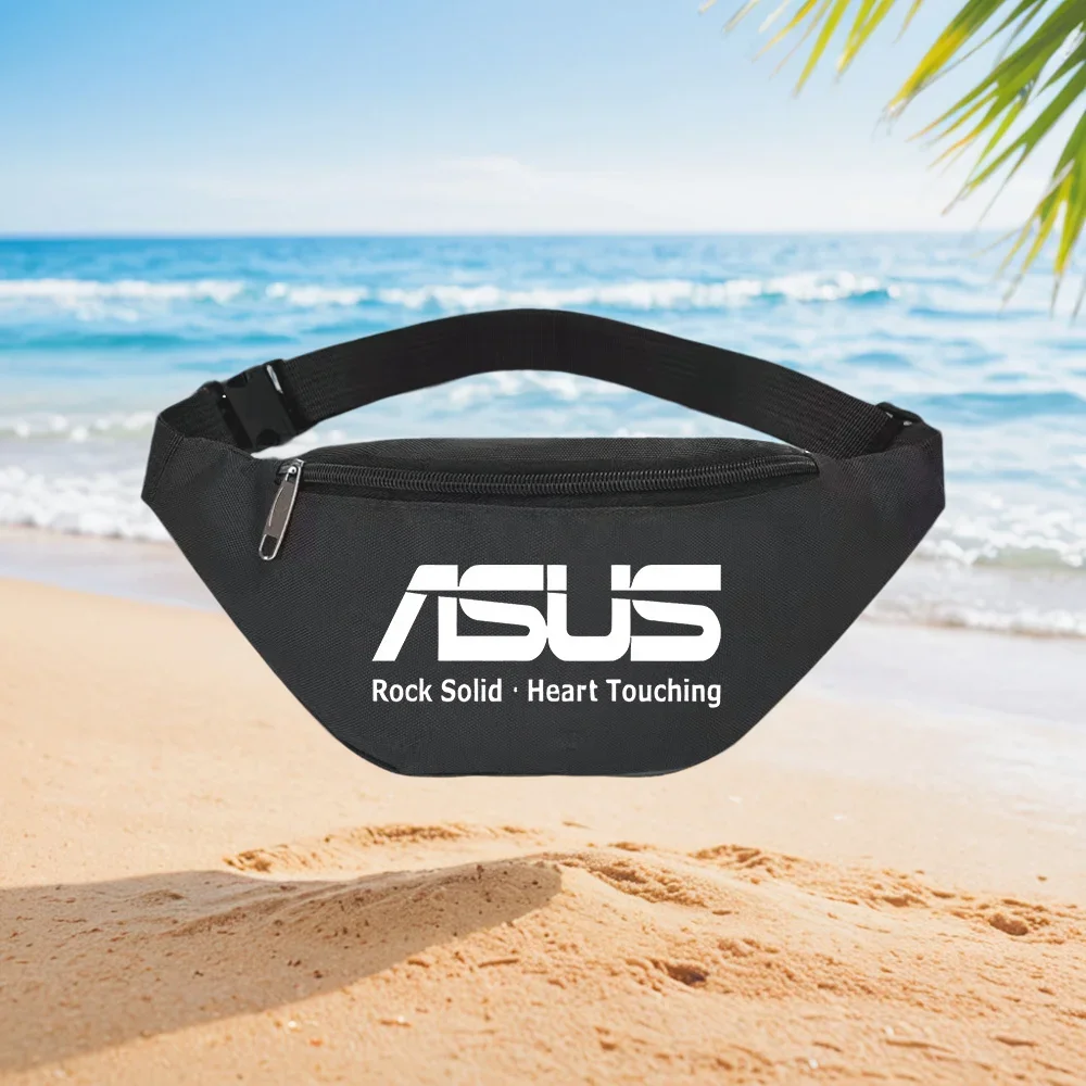ASUS Logo: Rock Solid,Heart Touching Waist Backpack Crossbody Chest Bag Street Casual Sporty Fashionable Simple Unique Printed D