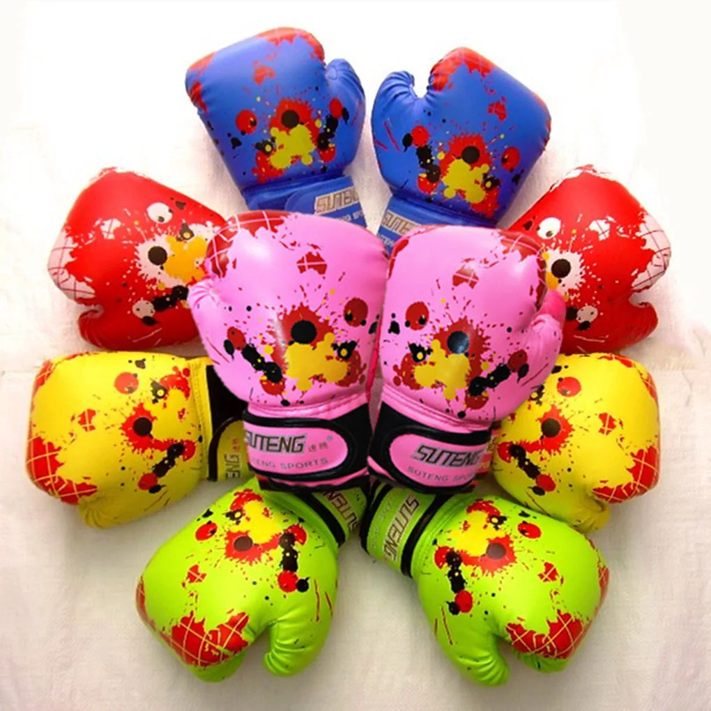 

Детские боксерские перчатки из искусственной кожи, ММА, боевые спарринговые перчатки, профессиональные перчатки для тайского каратэ, детские перчатки для тренировок по боксу