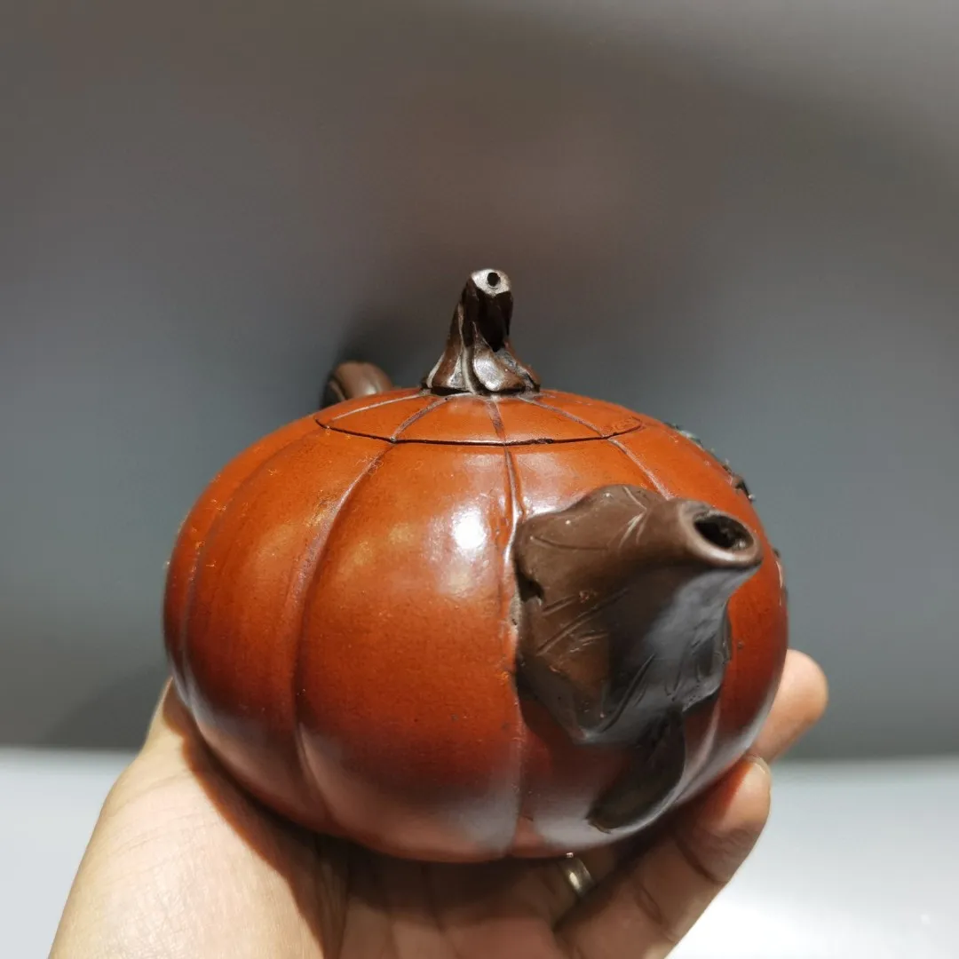 7 "الصينية ييشينغ الأرجواني وعاء الطين اليقطين على شكل إبريق الشاي Guateng نمط غلاية إبريق الشاي الإبريق جمع ثروة الحلي تاون هاوس