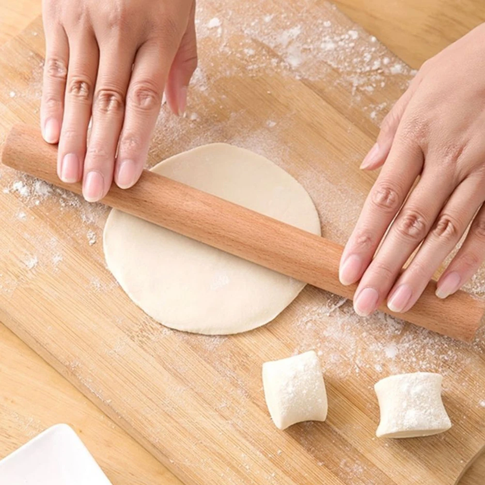 2024 New Beech Solid Wood Household Dumpling Skin Mini Rolling Pins Pin Stick Dough Baking Tool Gadgets Roller Kitchen