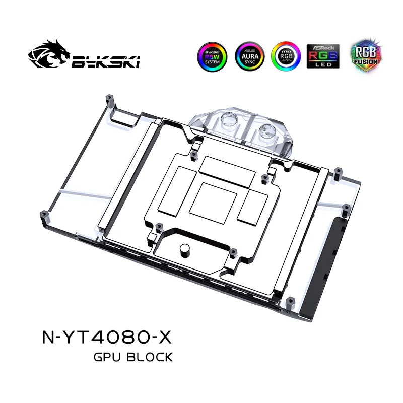 

Bykski RTX 4080 GPU Block For Yeston RTX4080 16G D6X Water Cooler ARGB 5V SYNC N-YT4080-X