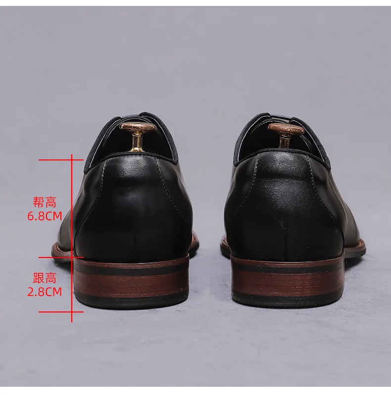 Burnished Calfskin Cap-Toe Oxford Shoes Men's Handcrafted Square-Toe Formal Dress Casual Shoe for Business Office Wedding Events