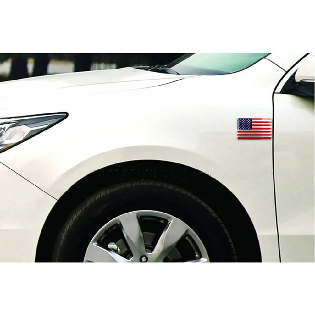 

Aluminum Alloy Metal Sticker American Flag Car Styling Badge for Vehicle Decoration Independence Day Gift Easy to Apply