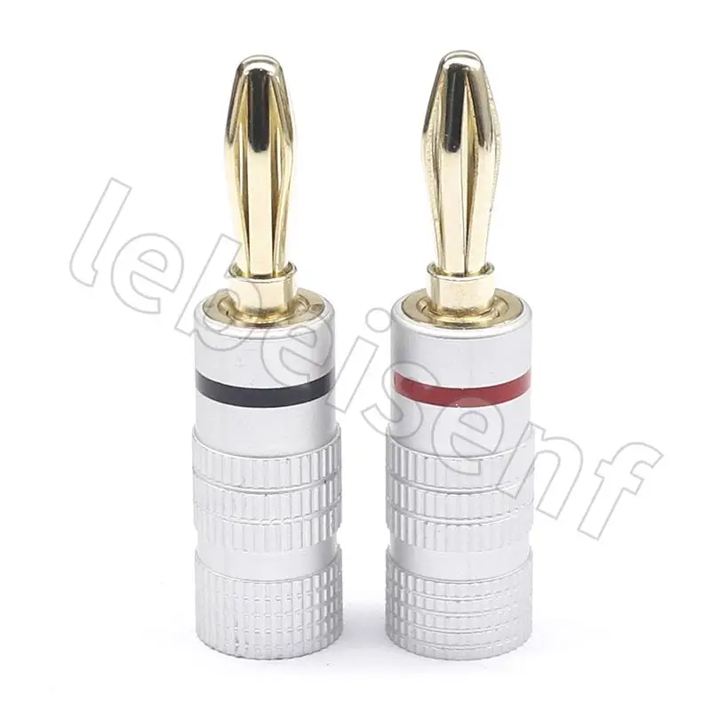 Banana Plug Red+Black 4mm Audio Speaker Wire Cable Screw Type Banana Connector