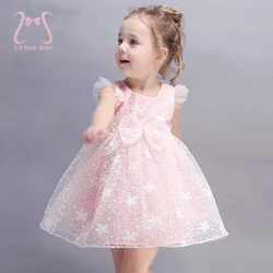 Summer Toddler Girl Princess Evening Dress Bow Sleeveless Kids Costume Baby Birthday Party 0 To 3 Years Old Children Clothes