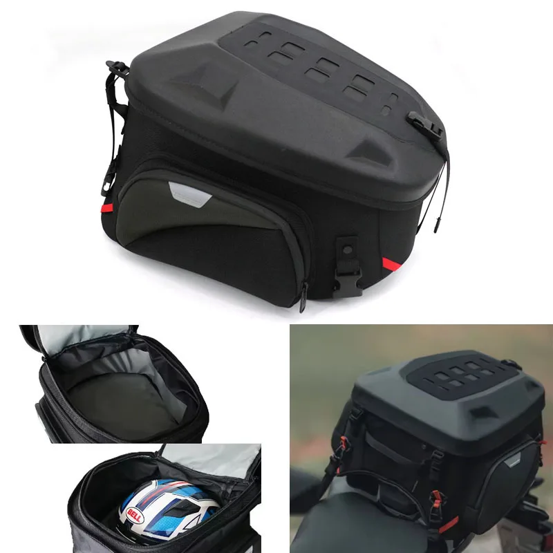 Travel Luggage Tail Bag 22-35L Universal Motorcycle Tail Bag Backpack Waterproof Motorbike Rear Seat Storage Helmet Bag