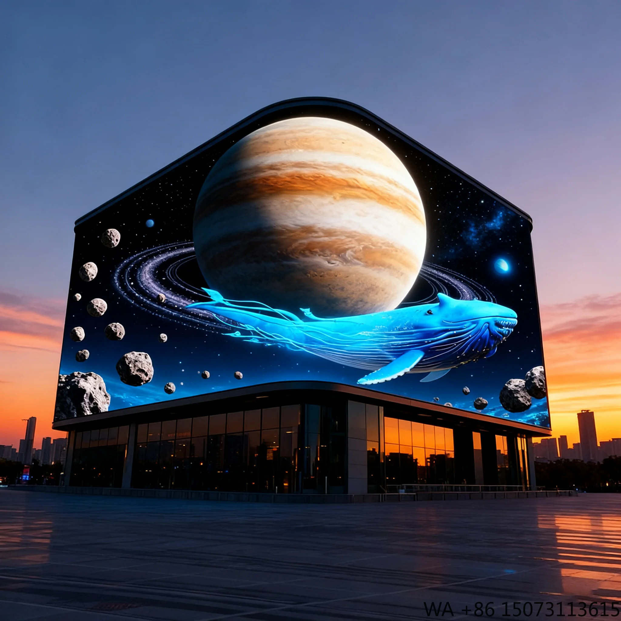 

Уличный светодиодный 3D-экран Naked Eye 90 ° Изогнутый рекламный дисплей