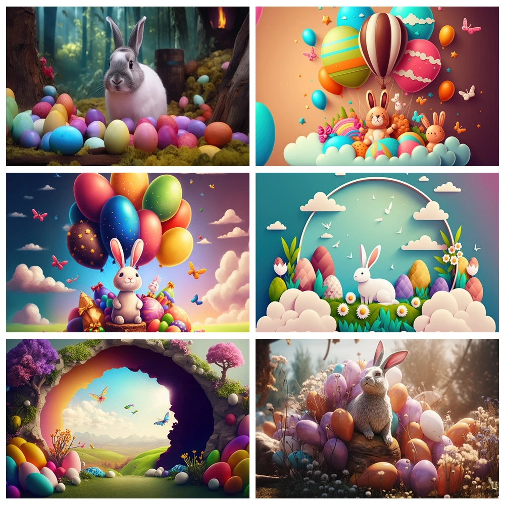 

Easter Photography Background Rabbit Egg Flowers Garden Baby Portrait Photography Background Photo Photography Decoration Studio