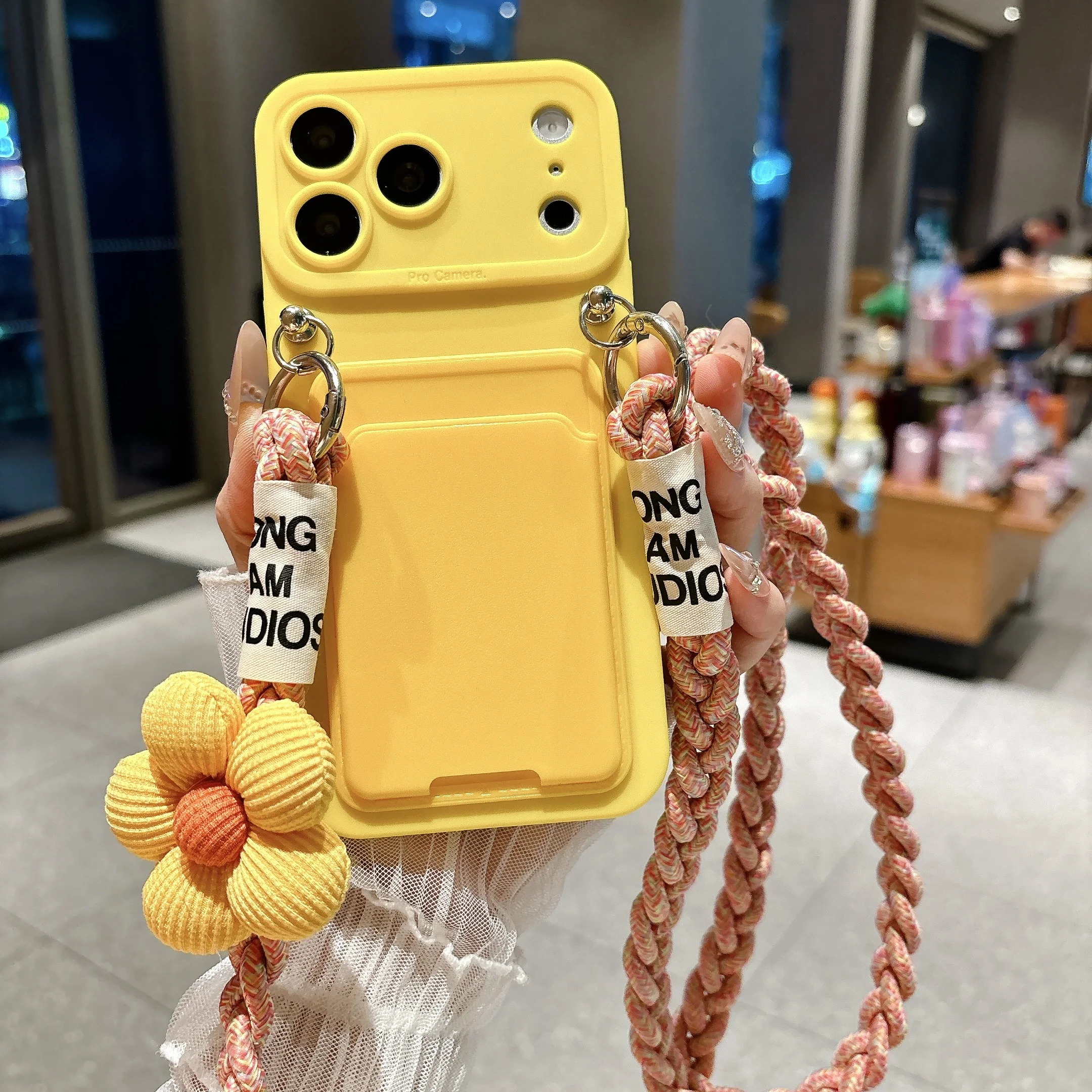 Crossbody Lanyard Anti Fall Phone Case For iPhone 8 7 6 6s Plus X 11 12 13 14 Pro XS Max XR Colorful Portable Card Holder Cover view 2