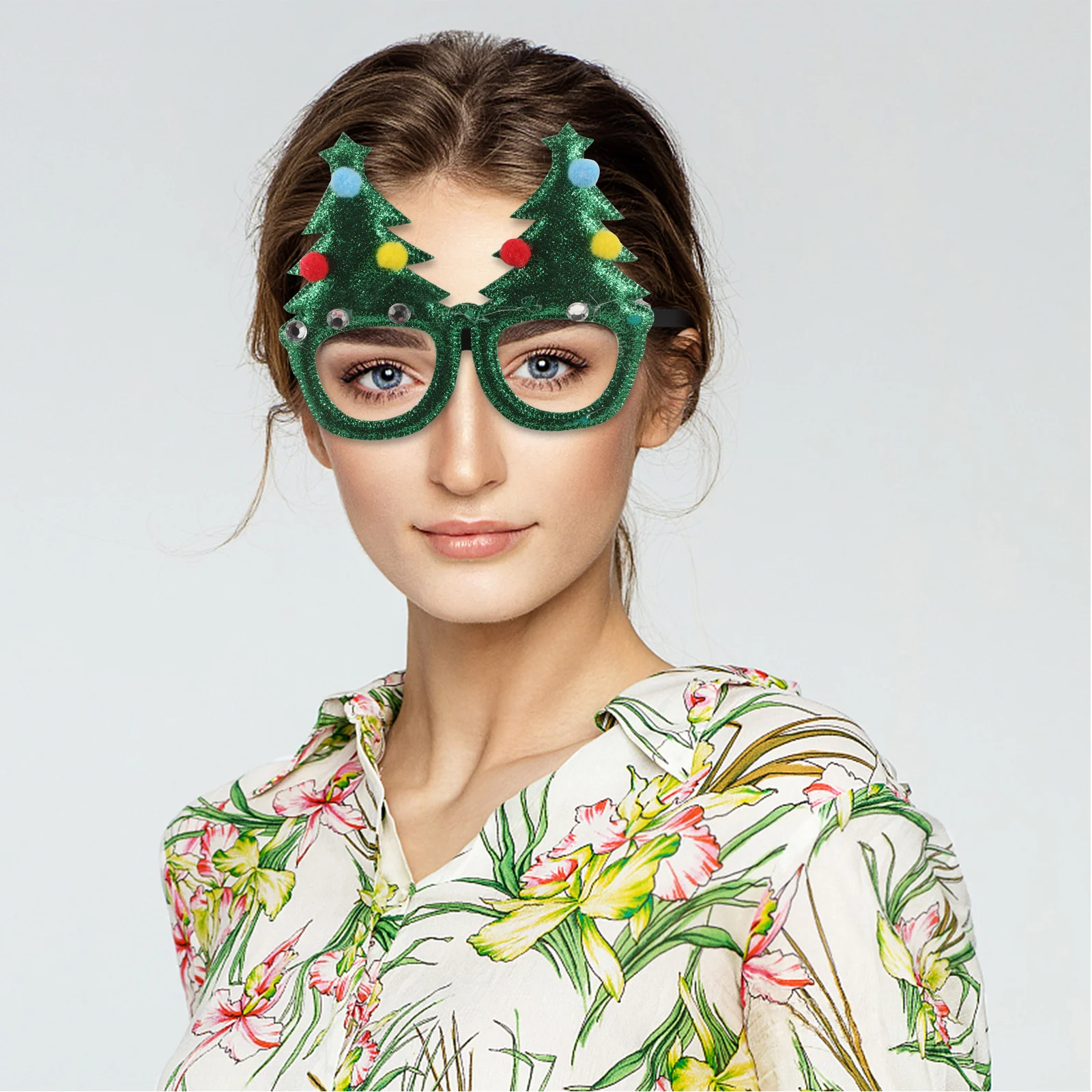 

6Pcs Funny Xmas Glasses Party Decor Novelty Christmas Glasses Frames Photo Props Accessories Party Supplies Xmas Decor Props