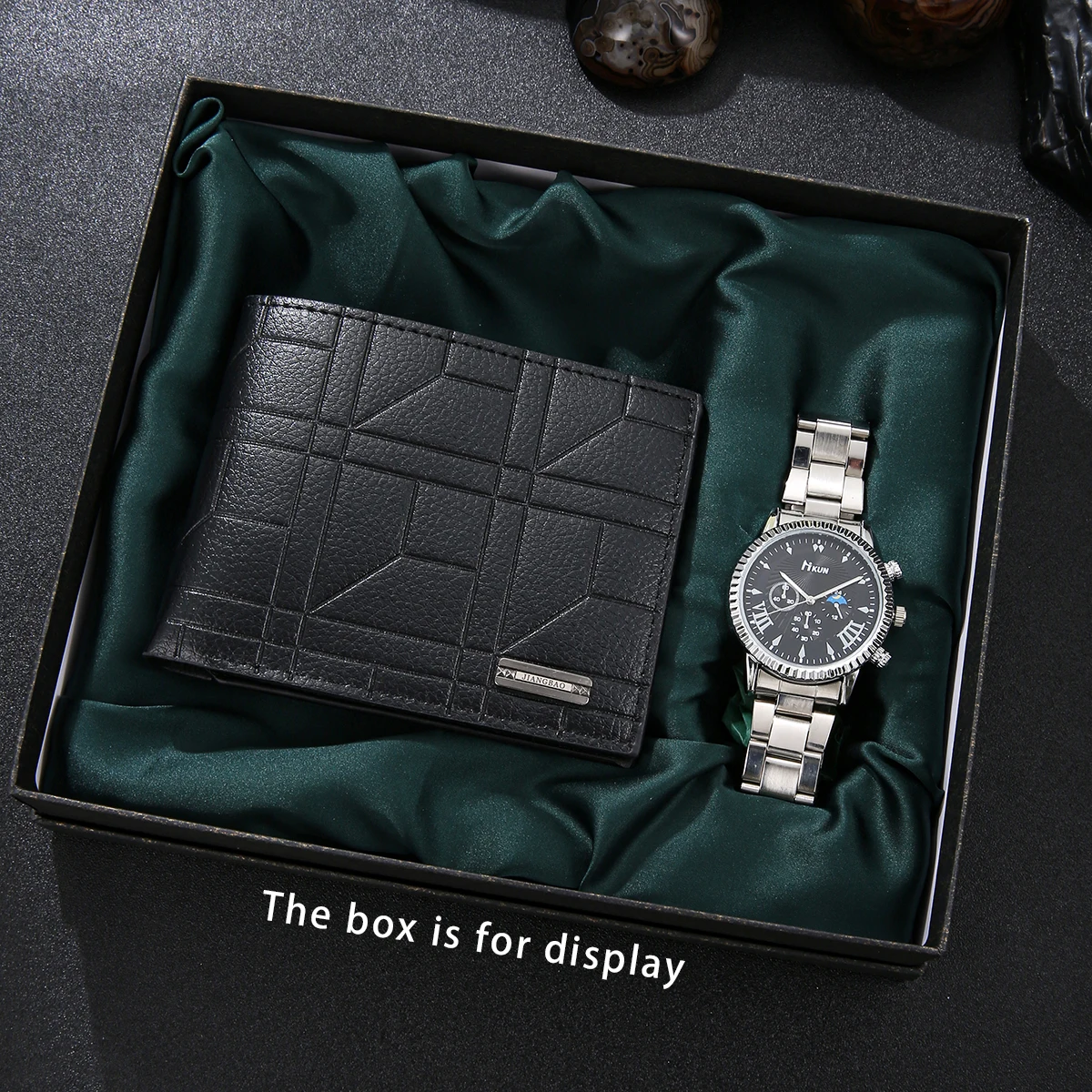 

Элегантный модный комплект часов для мальчиков и джентльменов из 2 предметов, кошелек + часы