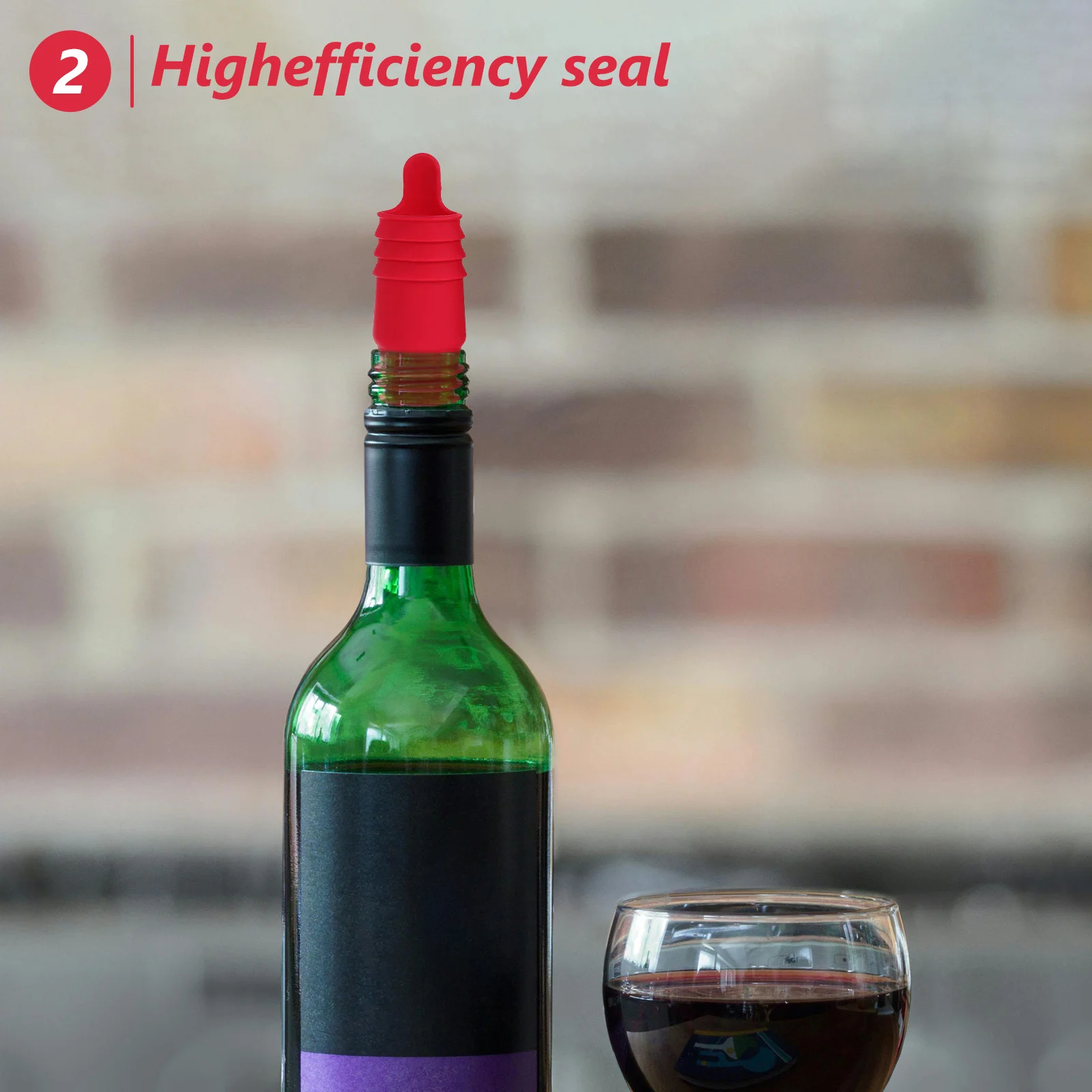 

4Pcs Silicone Wine Stoppers Reusable Leak Proof Bottle Caps Airtight Seal Preserves Red Sparkling Wine Bottles