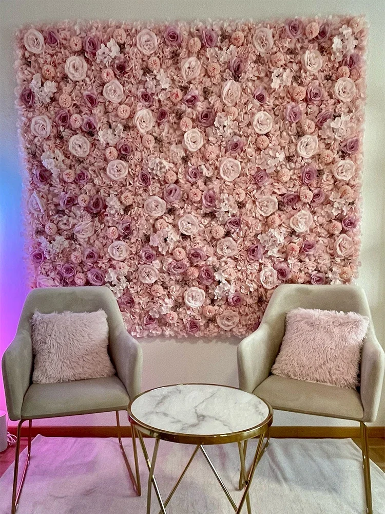 Artificial Flowers Wall Panel 3D Silk Flower Backdrop Faux Roses for Wall Party Wedding Bridal Shower Outdoor Decoration Prop