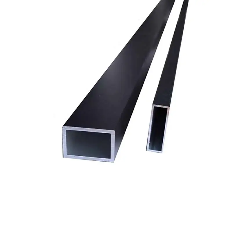 Black Aluminum Square Tube Pipe Profile 8x15 10x20 15x20 20x40 20x60mm Corrosion Resistant Lightweight for Door Window Frames