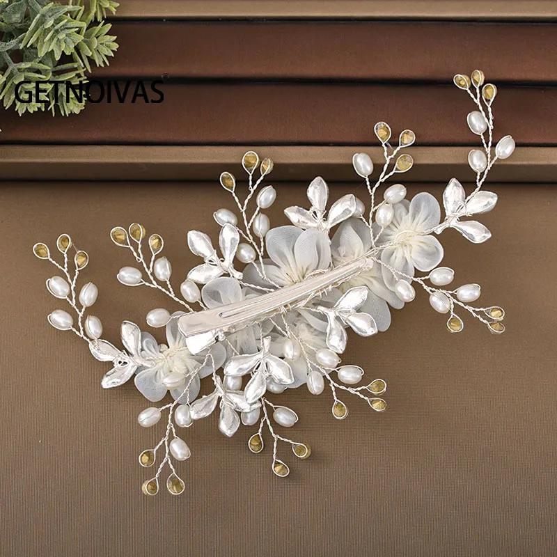 Flower Pearl Crystal Hair Clip Casamento Hair Comb Hairpin Headbands para a Noiva Mulheres Acessórios para o cabelo do casamento Jóias Tiara Gift