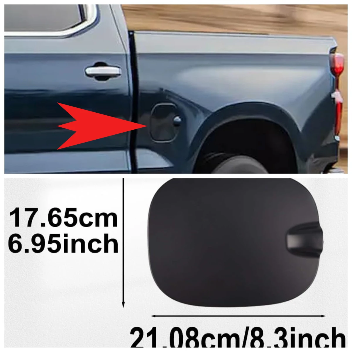 1Pcs Fuel Filler Door Gas Tank Door Cover  2019-2024 For Chevrolet Silverado 1500 LTD Crew Cab 5.8 ft Bed 84126524  ‎84745968