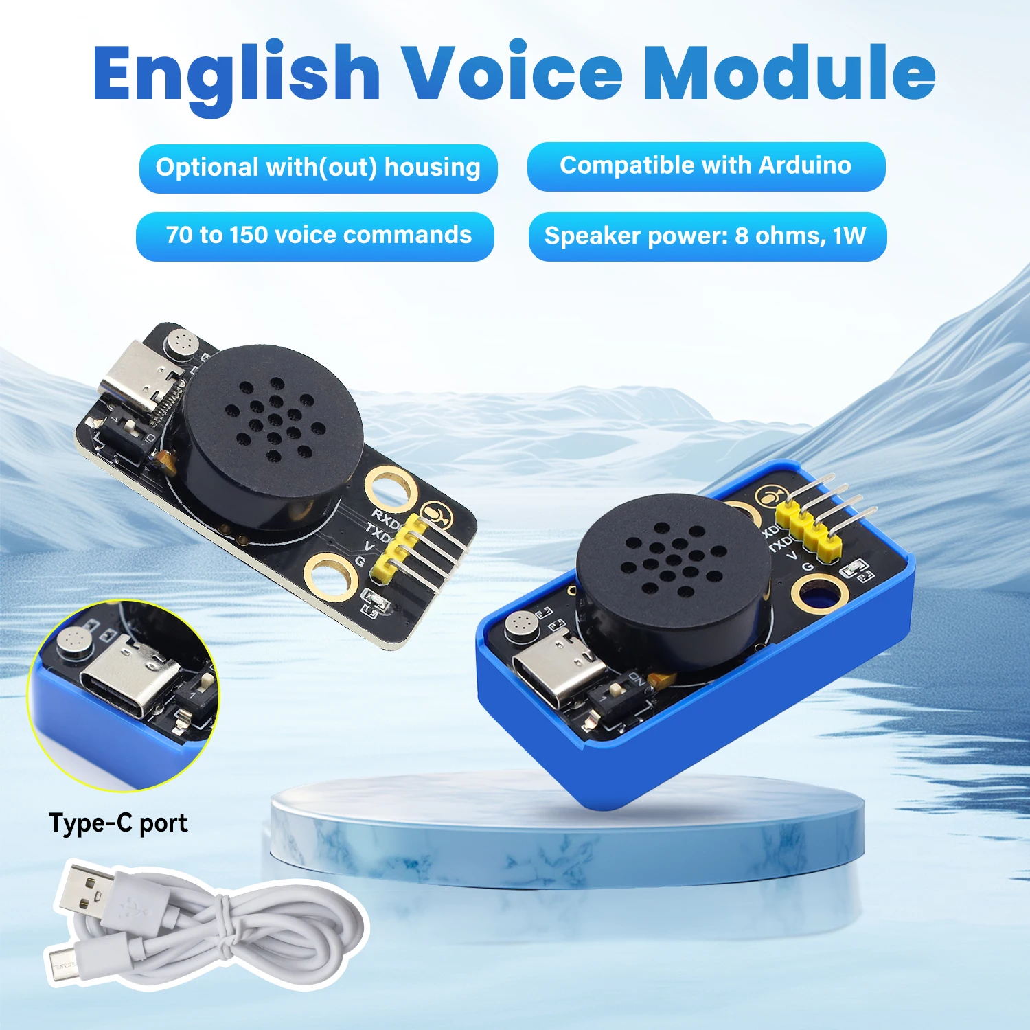 Keyestudio SU03 Xiaozhi English Voice Module Compatible with Arduino/Lego DIY Electronic Building Blocks for Smart Home Devices