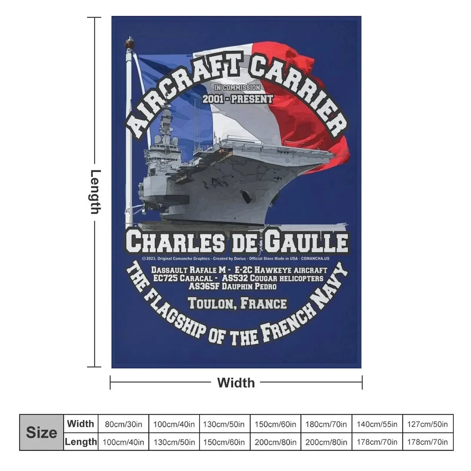 Charles de Gaulle - France Aircraft carrier veterans Throw Blanket Sofa Luxury St valentine gift ideas Picnic Tourist Blankets