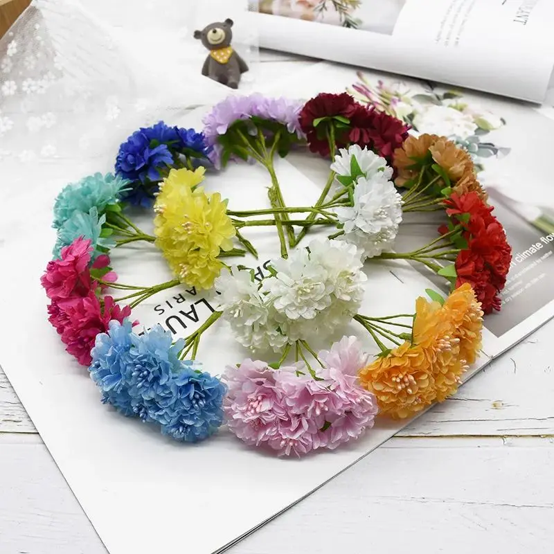 18Pcs Silk Carnatio… - image