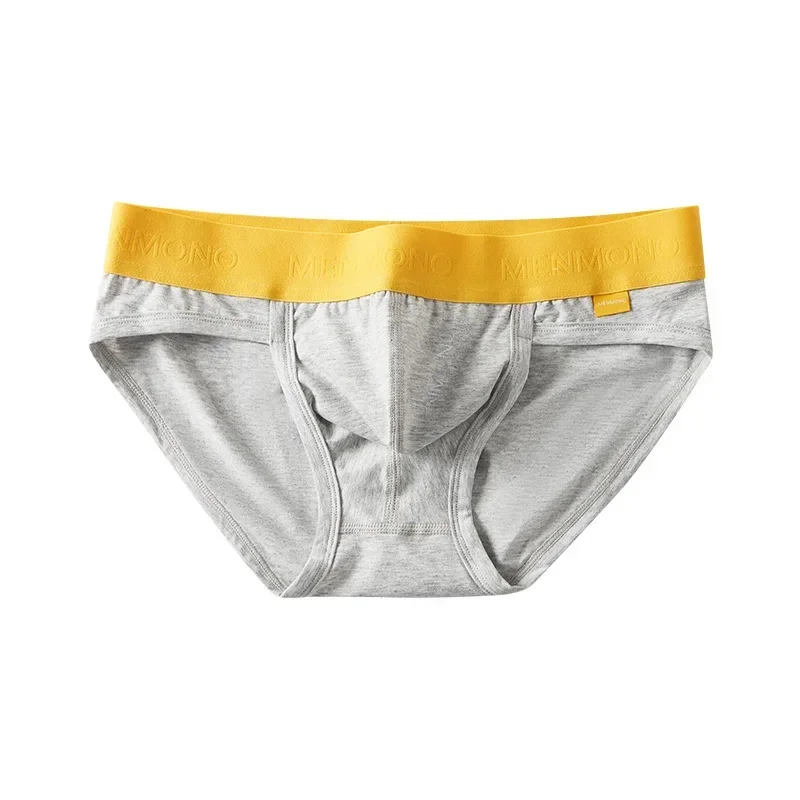 Cotton Bulge Briefs for Men Sexy Low-rise U Convex Pouch Underwear Sweat Absorb Breathable Comfort Sports Panties Daily Shorts
