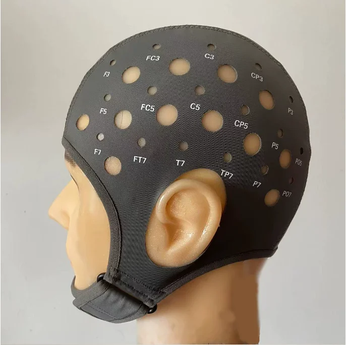 64-Channel EEG Cap, Thin 0.8mm Sandwich Electrode Cap for Brain Monitor, Sizes XS-XL Strong Fit