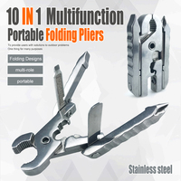 Portable Pocket Mini 10 In 1 Folding Pliers Screwdriver Combination Kit Outdoor Multifunction Tool