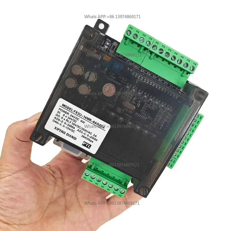 FX3U-14MR PLC Module 24VDC 8 Input 6 Output RS232 RS485 Modbus Industrial Automation Analog 6AD 2DA Relay Transistor Accessories