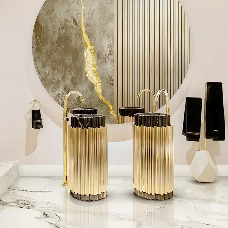 

Villa bathroom household marble washbasin floor-to-ceiling washbasin