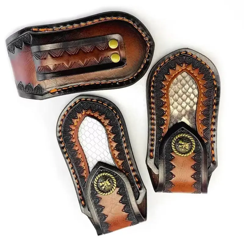 

Чехол-ножна для складного ножа из натуральной кожи с узором в виде рыбьей чешуи (4 цвета/белый), защитный чехол для EDC-инструментов и плоскогубцев