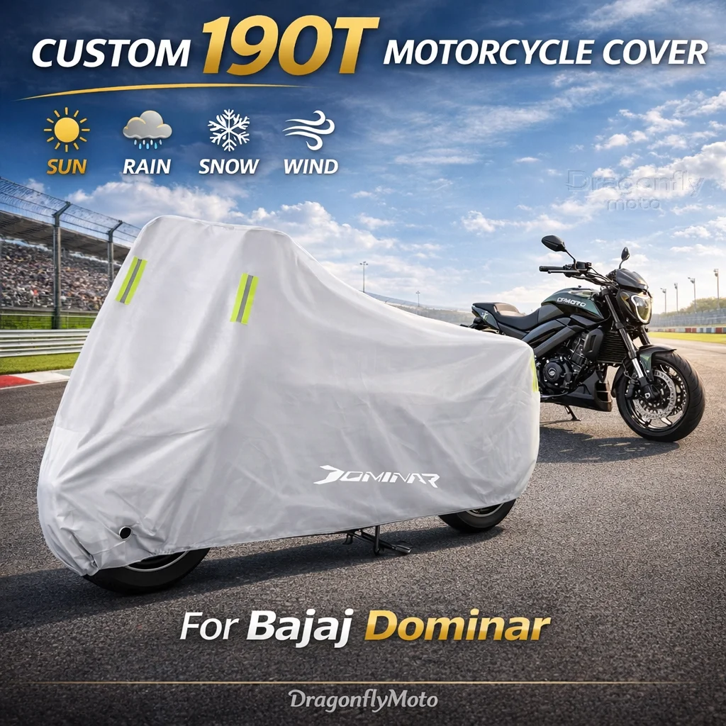 

Чехол для мотоцикла Bajaj Dominar 250 400 Dominar400 Dominar250, серебристый, водонепроницаемый, защита от УФ-лучей, дождя, пыли, солнца, для улицы и дома