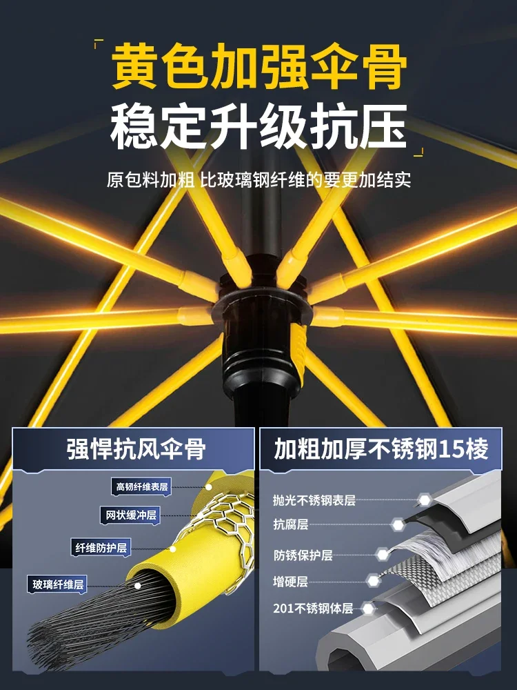 Fishing Umbrella Cane Fishing Umbrella Umbrella Thickened Vinyl Sunscreen Folding Parasol